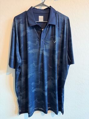 Callaway Men’s Navy Blue Patterned Golf Polo